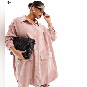 ASOS LIGHT PINK CORDUROY DRESS